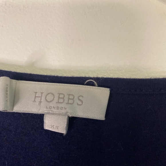 Hobbs Long Sleeve Blue Blouse With Pretty Trim Down the Front Size XS Preppy - Picture 4 of 10